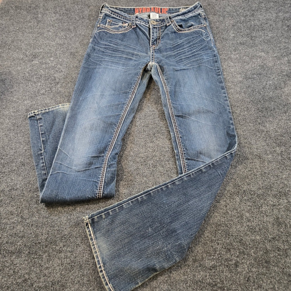 Hydraulic Lola Slim Boot Jeans Women's 11/12 Med Wash Stretch Denim Y2K McBling